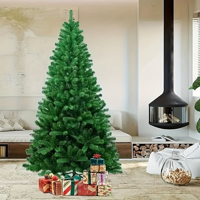 6ft/1.8m Christmas Tree Traditional Artificial Green Xmas Tree 850 Tips With Metal Stand For Home & Office - Perfect For Holiday Parties, Mall Displays, And Hotel Decorations, No Power Needed, Green Pine Design