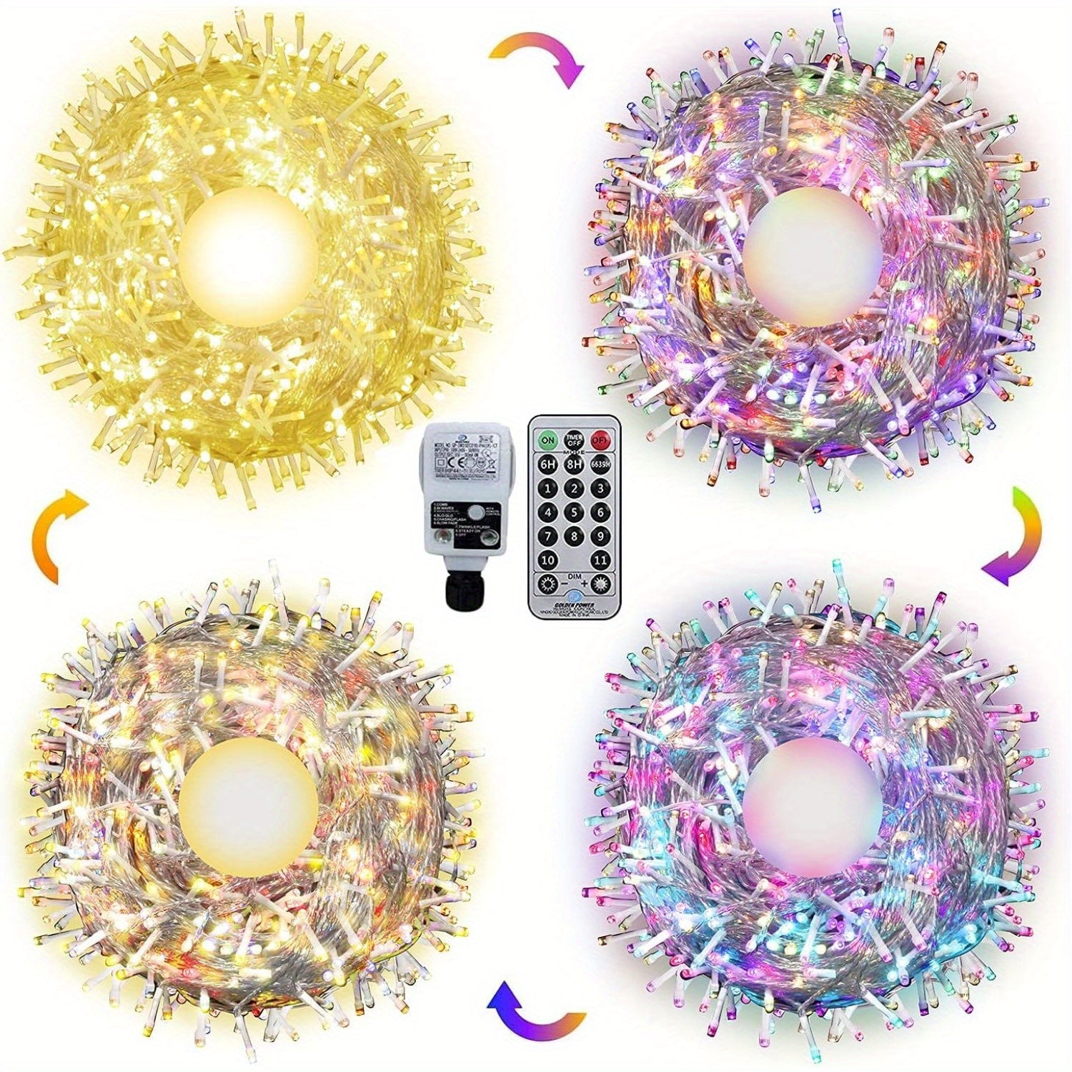 100M Long Lights Outdoor Fairy Lights Plug in, 800LED String Lights Indoor for Room, Diamond LED Shape Garden Tree Lights with Remote Timer, 10M Lead Wire