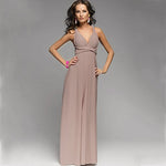 Womens Sexy Convertible Multi Way Wrap Transformer Solid Cocktail Off Shoulder Wedding Bridesmaid Evening Long Maxi Dress Floor Length Bandage Pageant Prom Ball Gowns