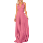 Womens Sexy Convertible Multi Way Wrap Transformer Solid Cocktail Off Shoulder Wedding Bridesmaid Evening Long Maxi Dress Floor Length Bandage Pageant Prom Ball Gowns