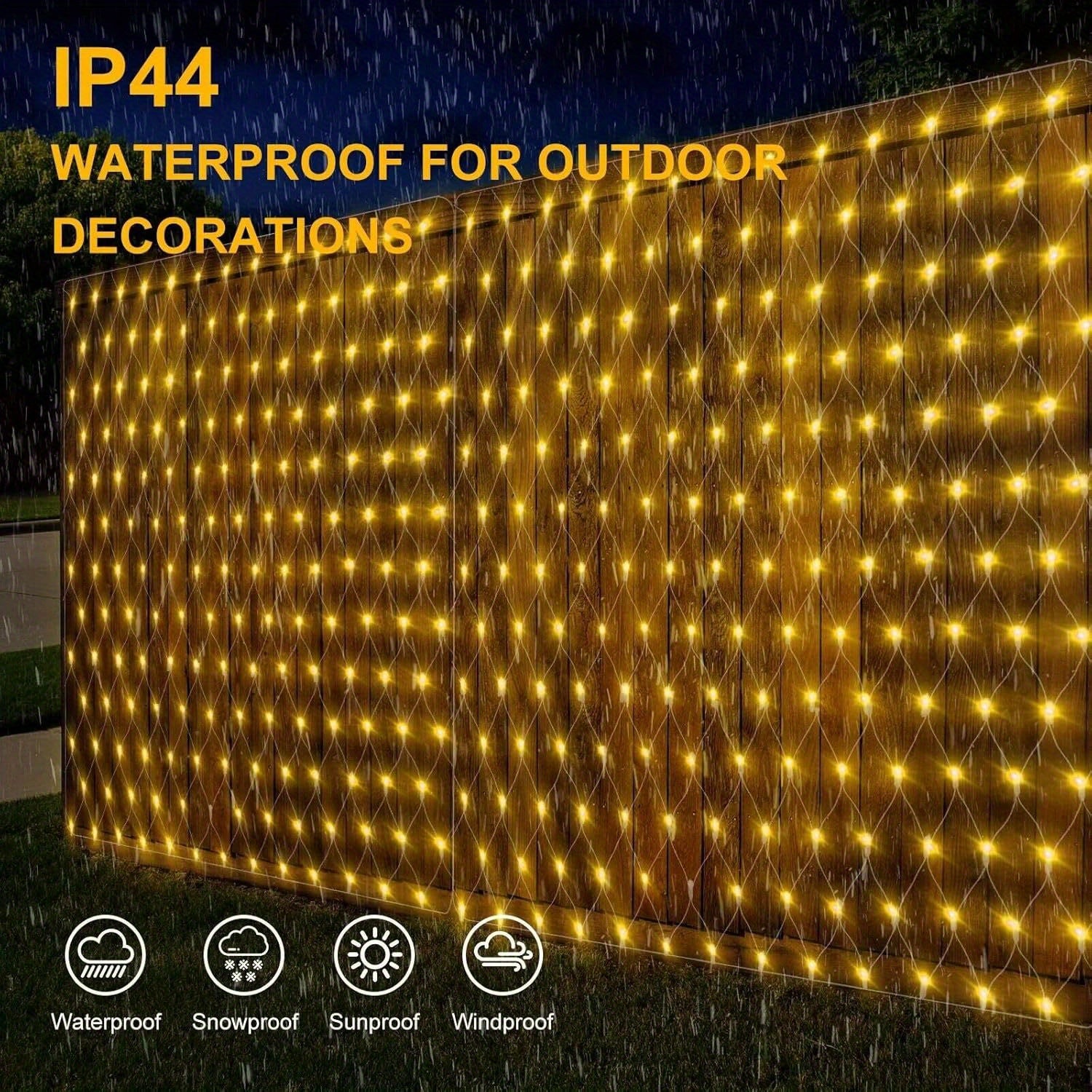 6X2m Large Net Fairy String Lights for Bushes Plug in, 300LEDs Outdoor Net Lights Mesh Lights Garden Tree Lights,, Connectable, with Remote Timer for Xmas Yard