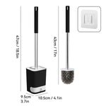 Punch-Free Wall Mounted Toilet Brush with Drainable Base Long Handle Plastic Toilet Cleaning Brush Bathroom Accessories
