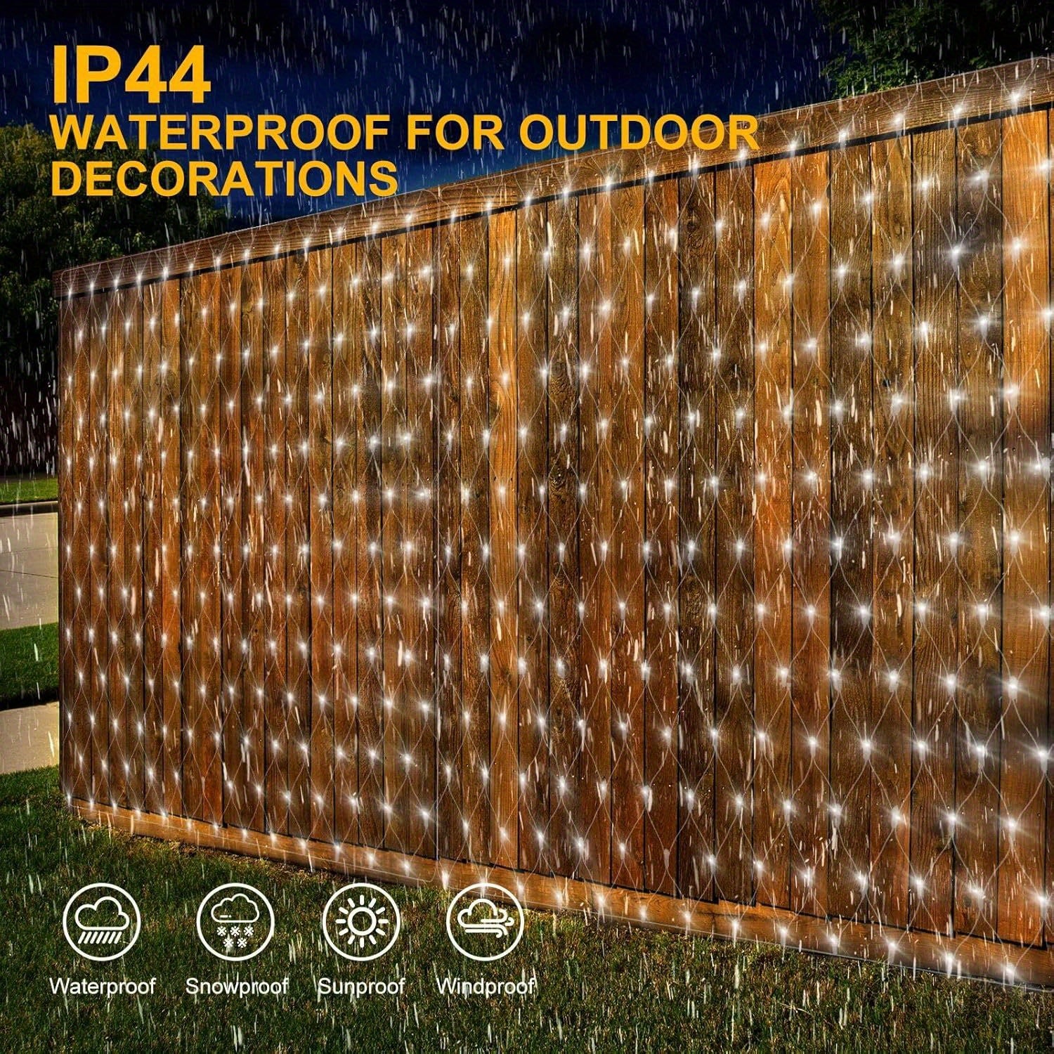 6X2m Large Net Fairy String Lights for Bushes Plug in, 300LEDs Outdoor Net Lights Mesh Lights Garden Tree Lights,, Connectable, with Remote Timer for Xmas Yard