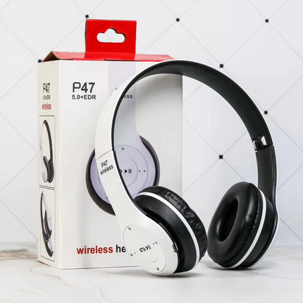 Wireless Headset Foldable Stereo Bass Bluetooth Headphones Kid Girl Helmet Gift,with Mic USB Bluetooth 5.0 Adaptor For TV Gaming
