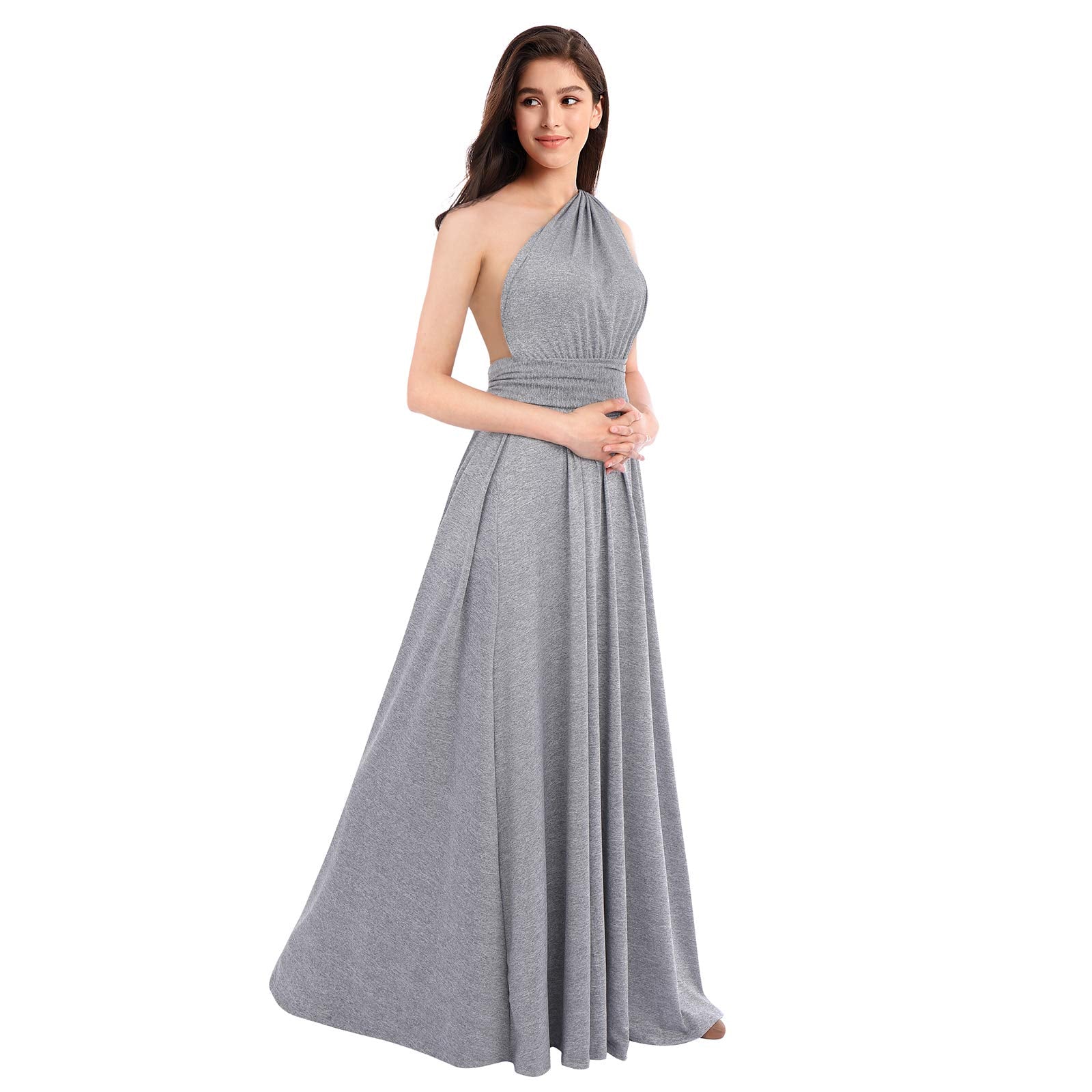 Womens Sexy Convertible Multi Way Wrap Transformer Solid Cocktail Off Shoulder Wedding Bridesmaid Evening Long Maxi Dress Floor Length Bandage Pageant Prom Ball Gowns
