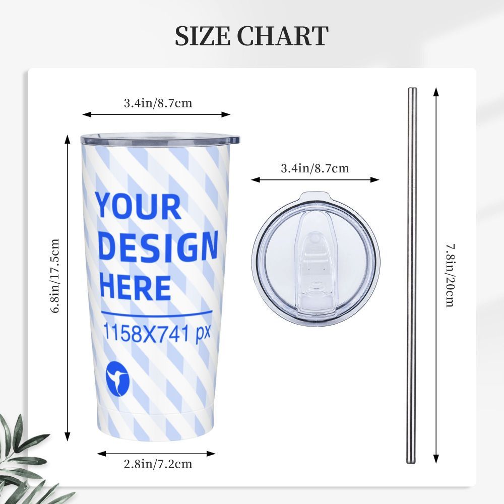 20oz Stainless Steel Car With Straw Cup