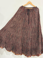 Blackfever Elegant Multicolour Striped Tiered Maxi Skirt – Free Size