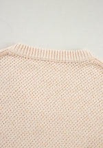 V-Neck Dropped Shoulder Long Sleeve Sweater