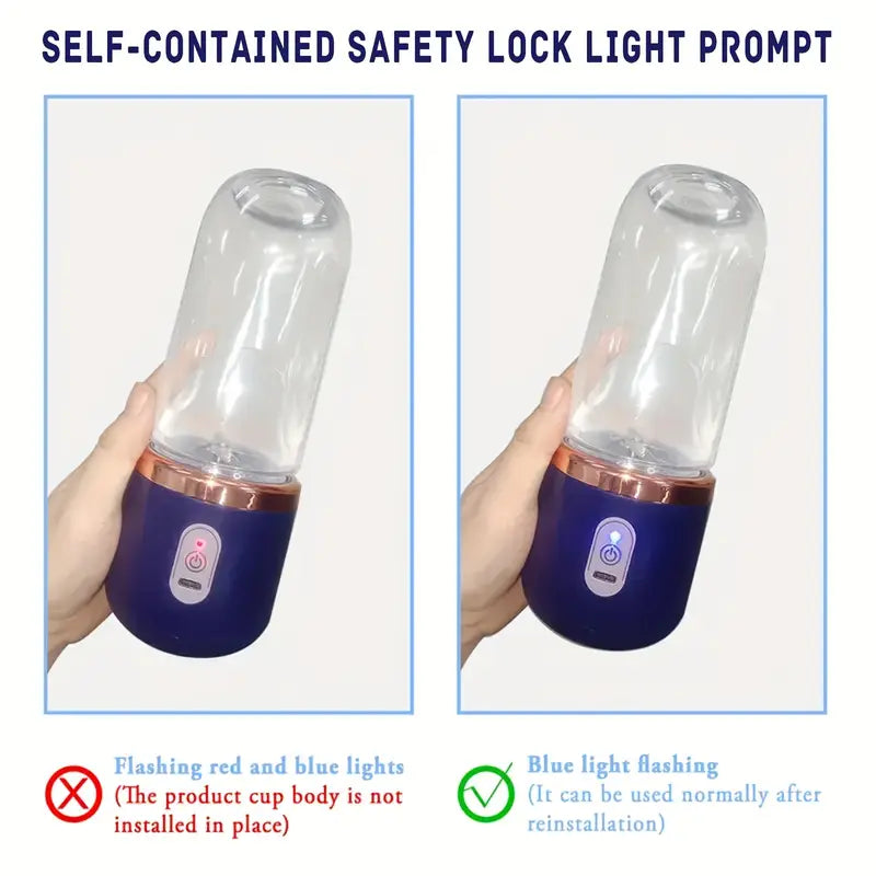 Portable Blender – USB Rechargeable Mini Smoothie & Shake Maker, 6 Stainless Steel Blades, 430g Capacity, Personal Juicer Mixer for Fresh Juice, Protein Shakes & Travel – Compact Blenders for Kitchen