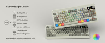 M87 Pro Hot-Swap Mechanical Keyboard Bluetooth/2.4GHz /USB-C Retro Keyboard TKL RGB Tri-Mode OLED Display Knob Gamer Keyboard