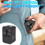 Universal Travel Adapter International All in One PD20W & QC18W Power Plug Wall Charger USB C Charging Ports for USA EU UK AU