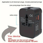 Universal Travel Adapter International All in One PD20W & QC18W Power Plug Wall Charger USB C Charging Ports for USA EU UK AU