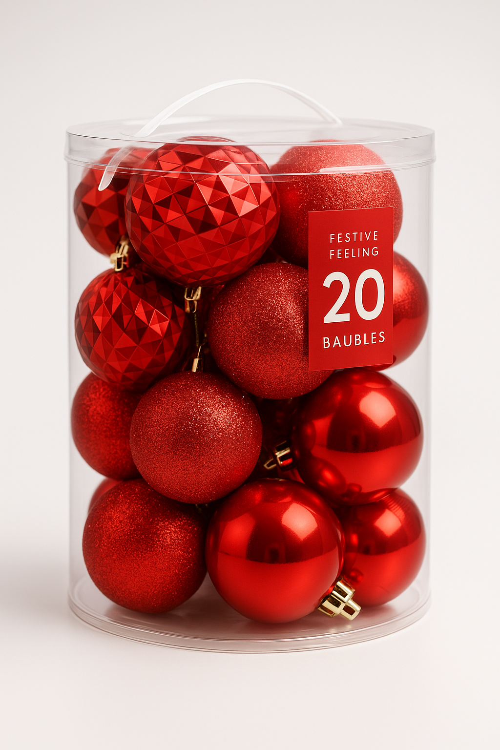 Festive Feeling 20 Christmas Baubles – 8cm