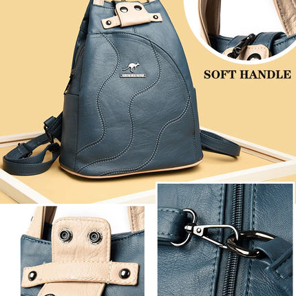 Women Leather Backpacks Zipper Female Chest Bag Travel Back Pack Ladies Bagpack Mochilas School Bags for Teenage Girls Sac A Dos