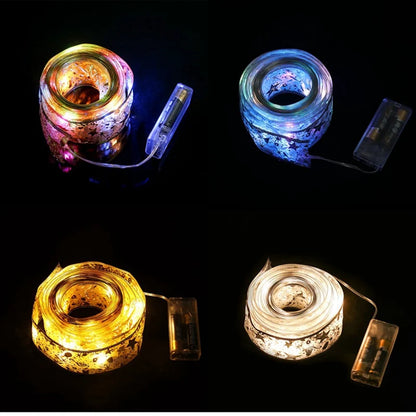 Christmas Decorations LED Ribbon Lights Christmas Tree Ornaments DIY Fairy Lights String Navidad Natal Home Decors New Year 2023