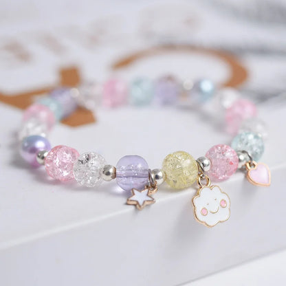 Makersland Cute Popcorn beads Bracelet Friendship Glass Bracelets For Girls Star Moon Cloud Flower Jewelry Accessories Wholesale