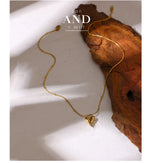 Yhpup Temperament Heart Pendant Chain Necklace for Women Stainless Steel Stylish Choker 18 K Jewelry Waterproof Party Gift