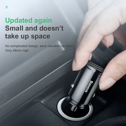Baseus USB Car Charger Quick Charge QC 4.0 PD 3.0 5A Dual USB Type C Fast Charging Car Charger For iPhone 14 Pro Xiaomi POCO