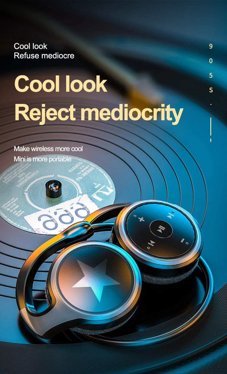 Wireless Headphones Bluetooth MP3 Player Headsets FM Radio On-Ear Comfort TF Card Slot Sport Wireless Earphones with Microphones