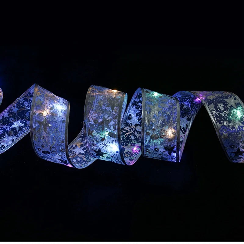 Christmas Decorations LED Ribbon Lights Christmas Tree Ornaments DIY Fairy Lights String Navidad Natal Home Decors New Year 2023