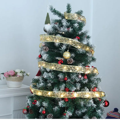 Christmas Decorations LED Ribbon Lights Christmas Tree Ornaments DIY Fairy Lights String Navidad Natal Home Decors New Year 2023