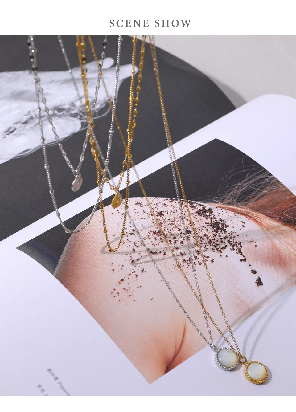 Yhpup Bohemian Round Pendant Stainless Steel Necklace Chain Exquisite Metal Texture Collar Women Necklace бижутерия Office Gift