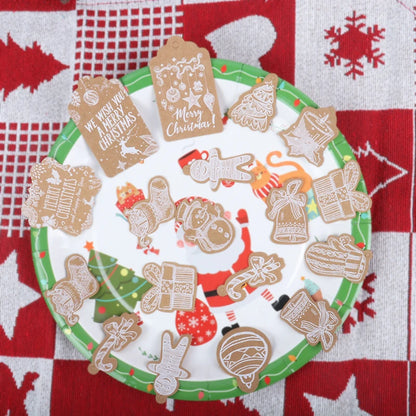 50pcs Merry Christmas Thank you Kraft Paper Tags Xmas tree Hanging Label Navidad new year Party Gift Card Decorations for Home