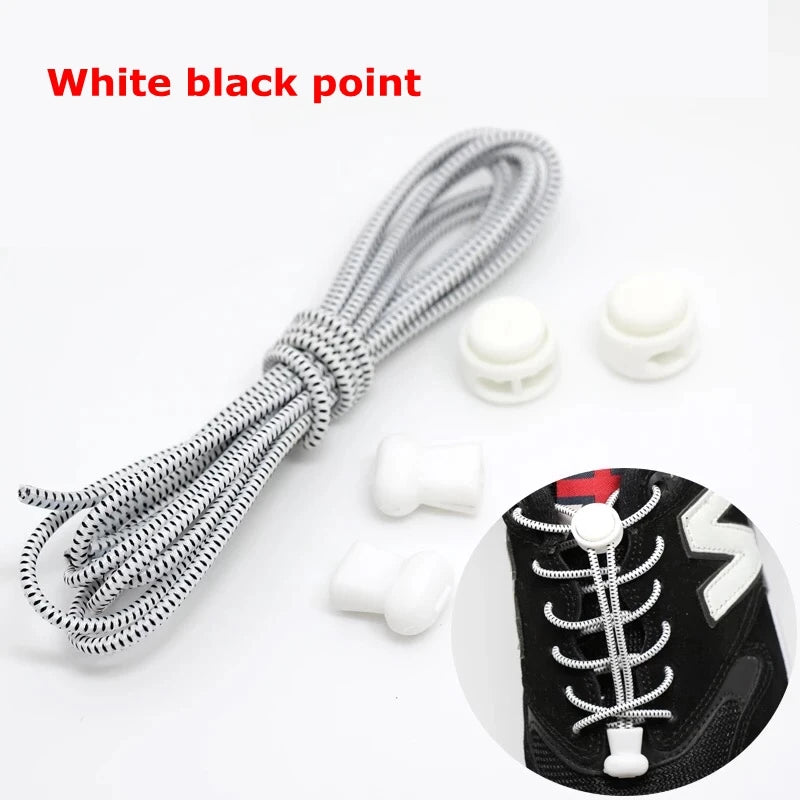 1 Pair 22 Colors Elastic Shoelaces Round Locking No Tie Shoe Laces Kids Adult Quick Lazy Laces Rubber Sneakers Shoelace T1