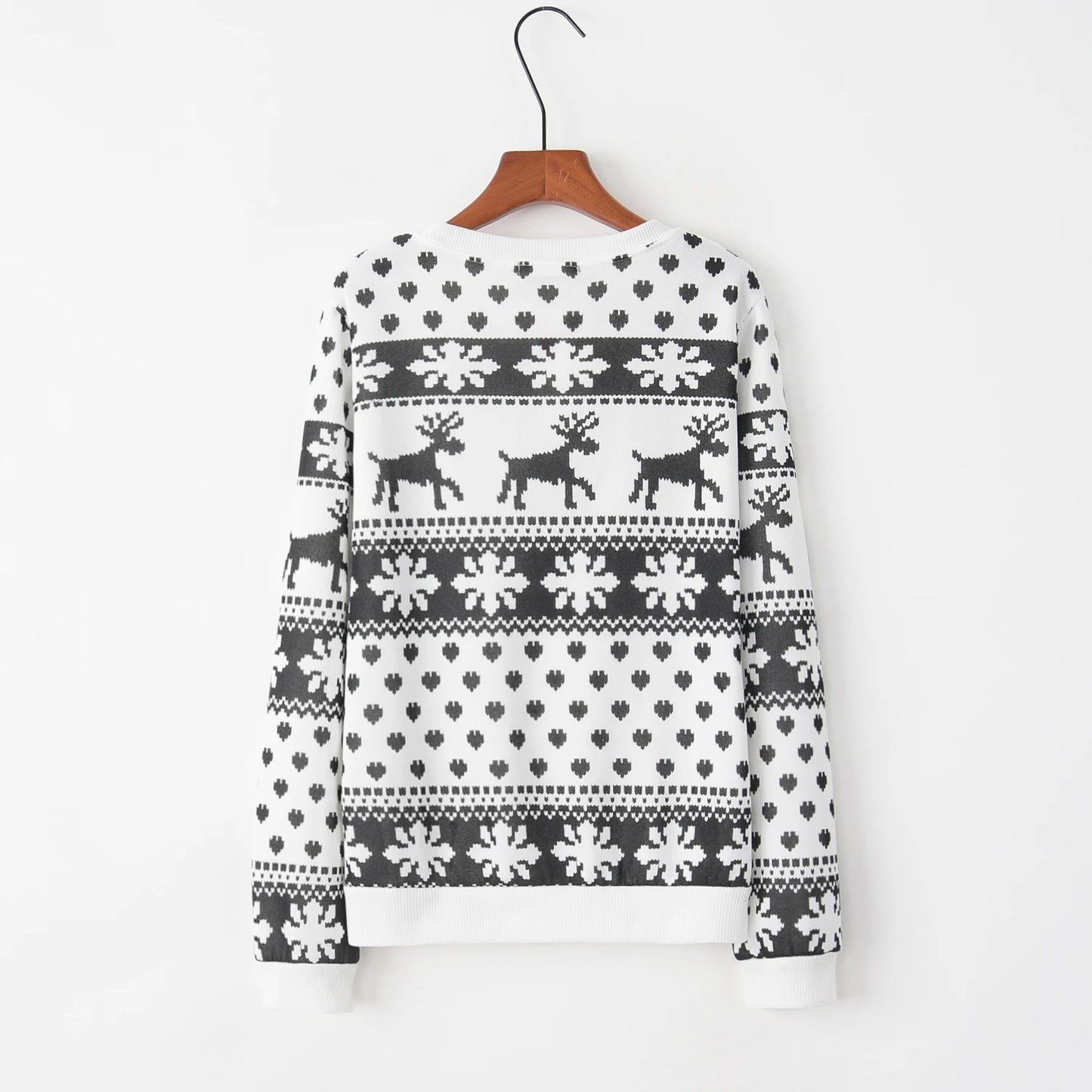 2023 Autumn/winter New European and American Foreign Trade Hoodie Cartoon Deer Print Christmas Round Neck Long Sleeved Hoodie