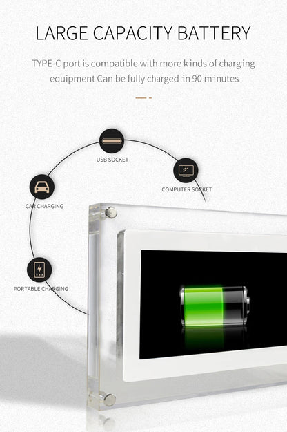 Acrylic Digital Photo Frame 5 Inch 1000mAh IPS Screen 2G Memory Volume button Speaker Type C Cut Gift for Loved Porta Retrato