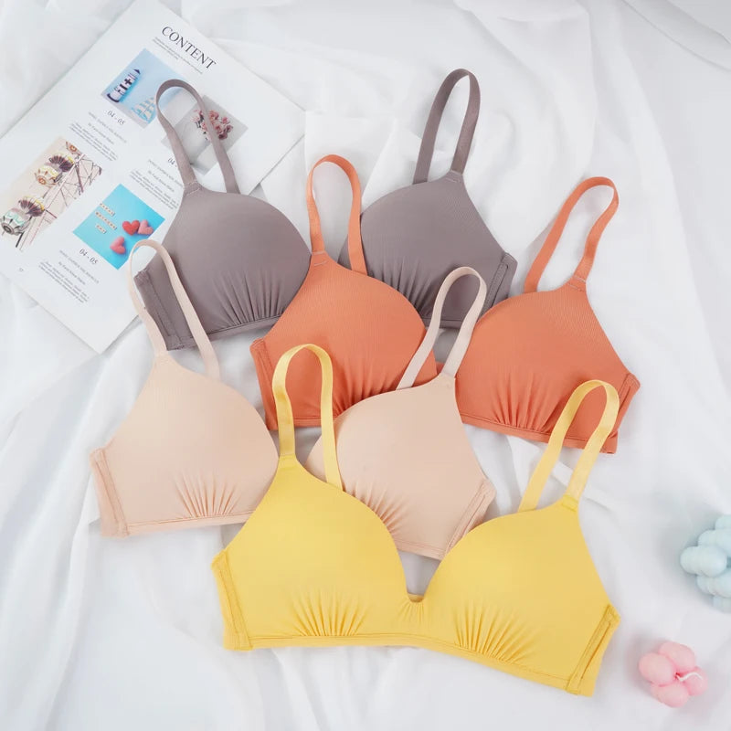 Seamless Bras for Women Push Up Bras No Wire Brassiere A B Cup Underwear Sexy Bralette Three Quarters(3/4 Cup)  Lingerie