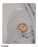 Yhpup 316L Stainless Steel Ring New Design Metalic 18 K PVD Plated Jewelry Trendy Opening Ring бижутерия для женщин Gift