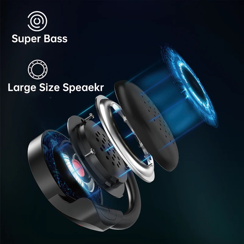 A6 Small Bluetooth Headphones Wrap Around Head Comfortable Wireless Headphones Foldable Bluetooth Headsets with Microphone Purse