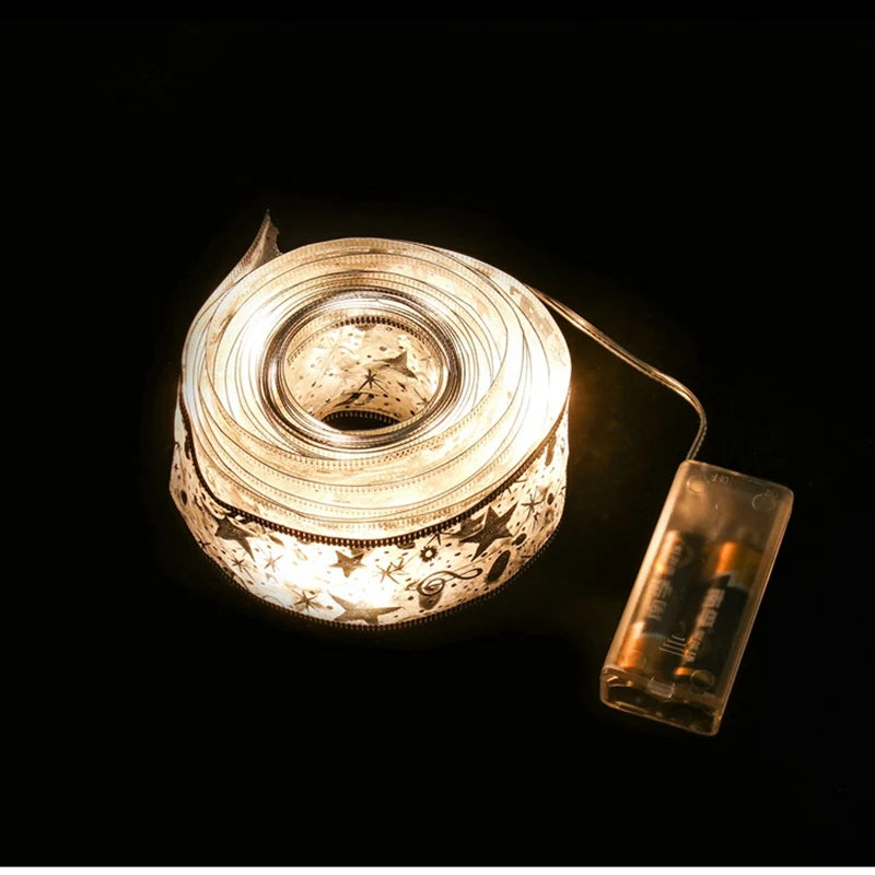 Christmas Decorations LED Ribbon Lights Christmas Tree Ornaments DIY Fairy Lights String Navidad Natal Home Decors New Year 2023