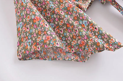 Boho Vintage Floral Print Beach Summer Short Kimono Women Fashion Ladies Casual V Neck Batwing Sleeves Bohemian Cover-ups