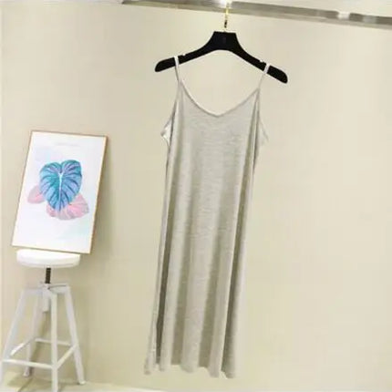 Spring Summer 2024 Woman Tank Dress Casual Modal Sexy Camisole Elastic Female Home Beach Dresses O-Neck Camis Sexy Dress