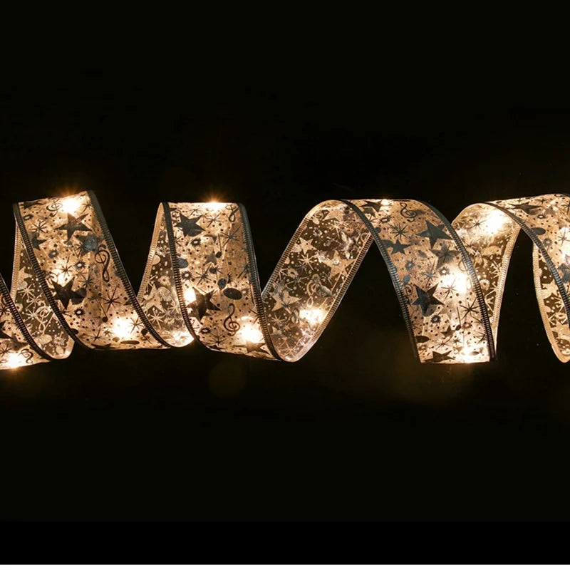 Christmas Decorations LED Ribbon Lights Christmas Tree Ornaments DIY Fairy Lights String Navidad Natal Home Decors New Year 2023