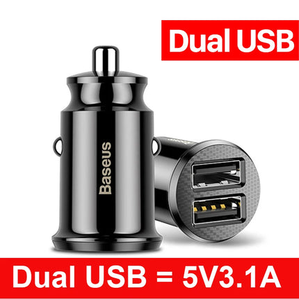 Baseus USB Car Charger Quick Charge QC 4.0 PD 3.0 5A Dual USB Type C Fast Charging Car Charger For iPhone 14 Pro Xiaomi POCO