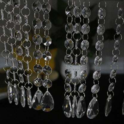 60 Strings of 17.5CM Acrylic Teardrop Crystal Pendant Transparent Garland Curtain Chandelier Pendant Wedding Party Decoration