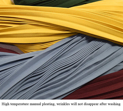 Vintage Pleated Midi Long Skirt For Women Korean Fashion Casual High Waist Chiffon Skirts Jupe Faldas 18 Color 2024 Autumn SK397
