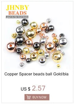JHNBY Gold Plated Metal beads 2/3/4/5/6/8MM Round Iron Spacer Loose Beads For Jewelry Bracelets Necklace Making DIY Accessories