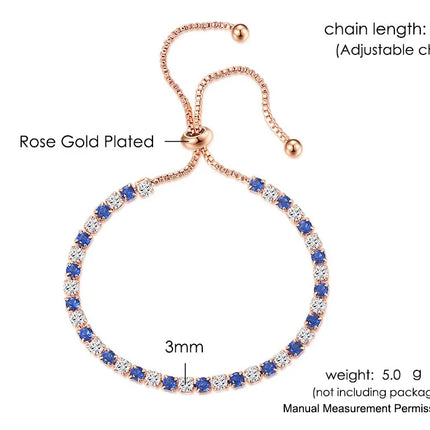 Adjustable Multicolor Tennis Bracelets for Women Ladies Wedding Rainbow Colorful Zircon Charm Bracelet Hand Chain Jewelry DZH043