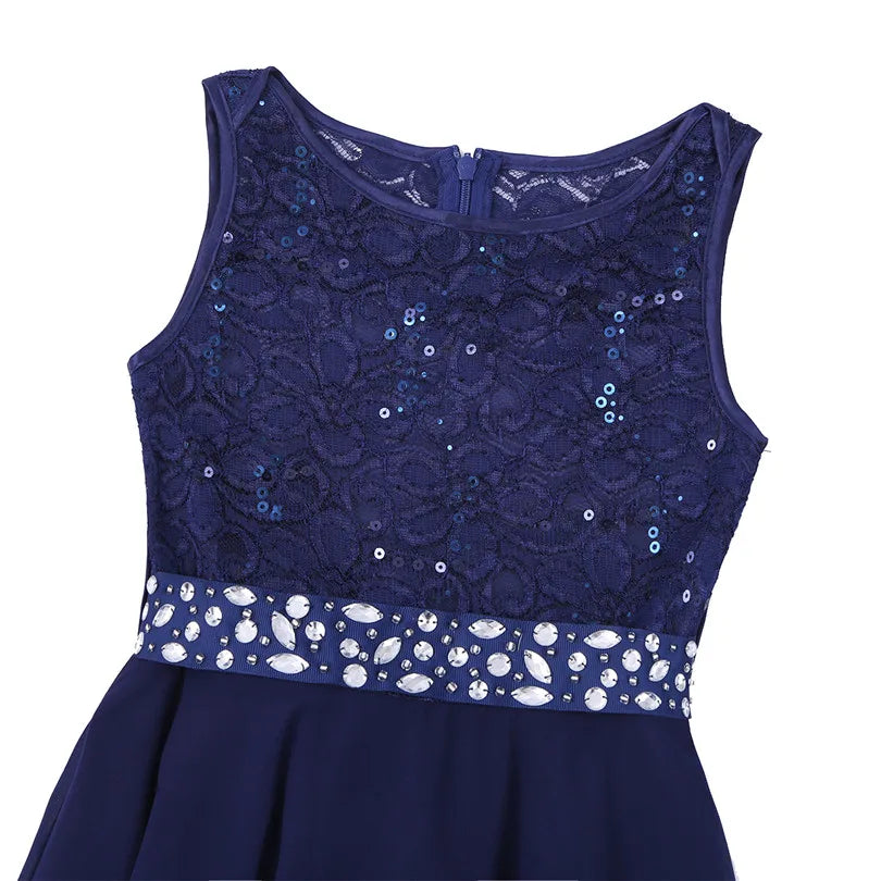 Elegant Children Girls Flower Princess Tulle Lace Dress Infant Kids Party Bridesmaid Ball Gown Tutu Dresses Children Clothes