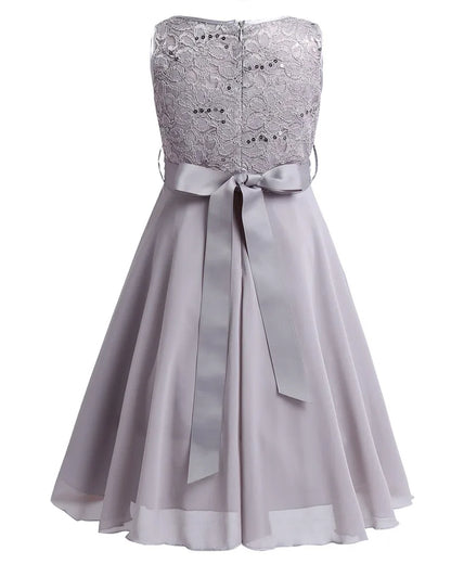 Elegant Children Girls Flower Princess Tulle Lace Dress Infant Kids Party Bridesmaid Ball Gown Tutu Dresses Children Clothes