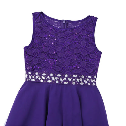Elegant Children Girls Flower Princess Tulle Lace Dress Infant Kids Party Bridesmaid Ball Gown Tutu Dresses Children Clothes