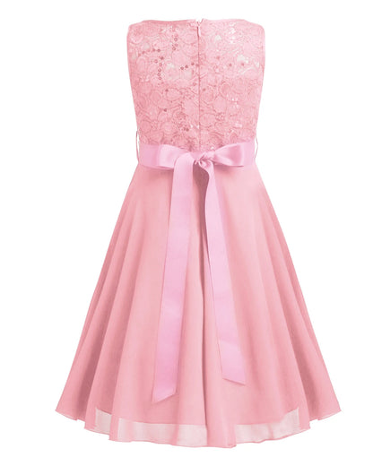 Elegant Children Girls Flower Princess Tulle Lace Dress Infant Kids Party Bridesmaid Ball Gown Tutu Dresses Children Clothes