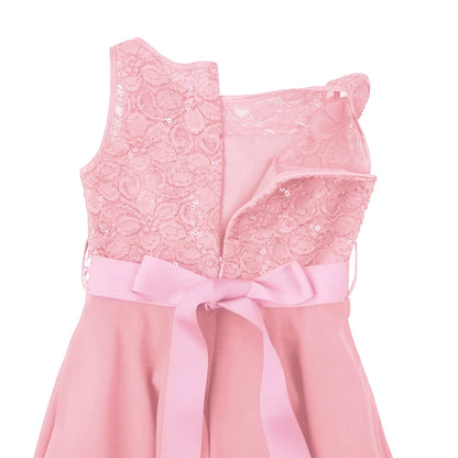 Elegant Children Girls Flower Princess Tulle Lace Dress Infant Kids Party Bridesmaid Ball Gown Tutu Dresses Children Clothes