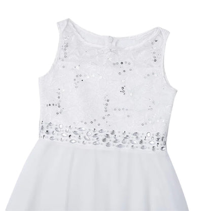 Elegant Children Girls Flower Princess Tulle Lace Dress Infant Kids Party Bridesmaid Ball Gown Tutu Dresses Children Clothes