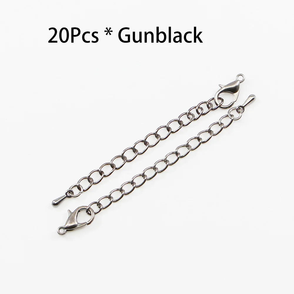 10pcs/lot 50 70mm Tone Extended Extension Tail Chain Lobster Clasps Connector For DIY Bracelet Necklace Jewelry Making Findings
