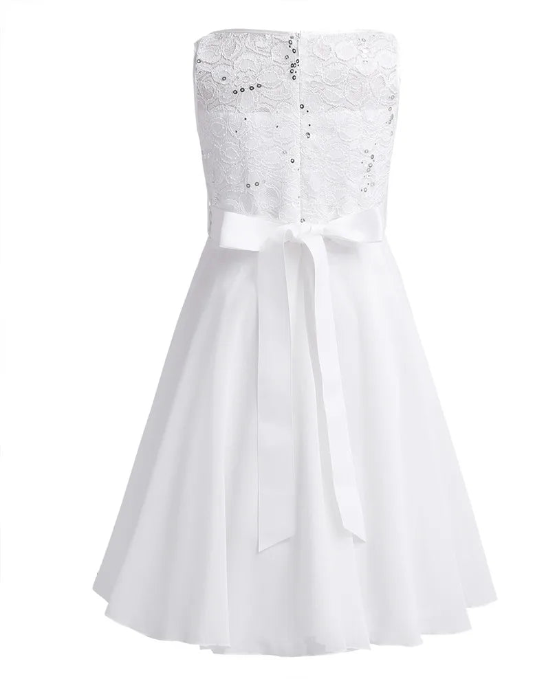 Elegant Children Girls Flower Princess Tulle Lace Dress Infant Kids Party Bridesmaid Ball Gown Tutu Dresses Children Clothes
